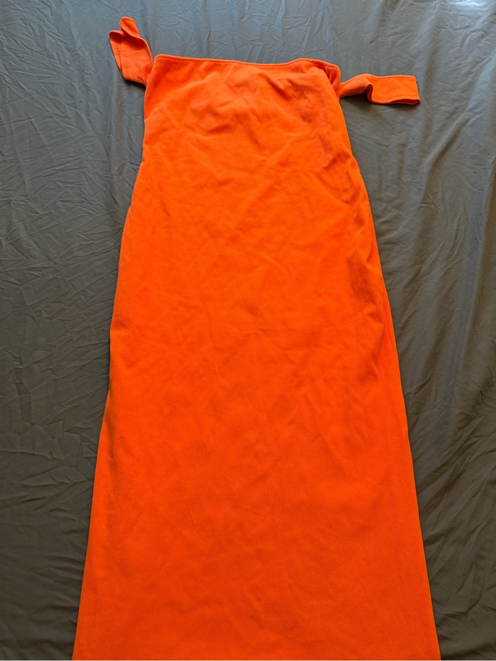 Urban Outfitters Bright Orange Strapless Maxi Dress
